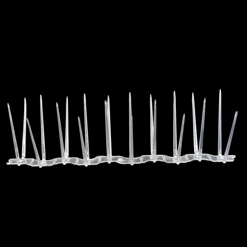 ProNet® Bird Spikes Pigeon Control Spikes, Polycarbonate Transparent 2 Row