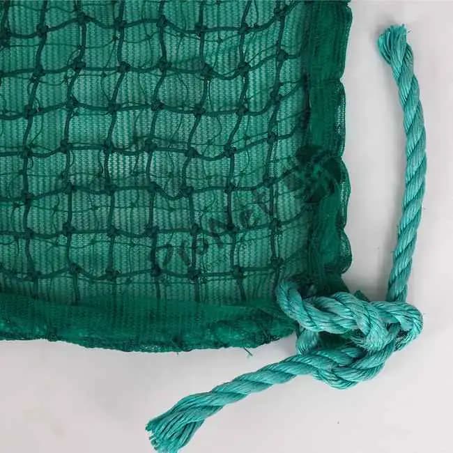GarSafe construction safety net with green HDPE mesh and border rope for safer worksite coverage