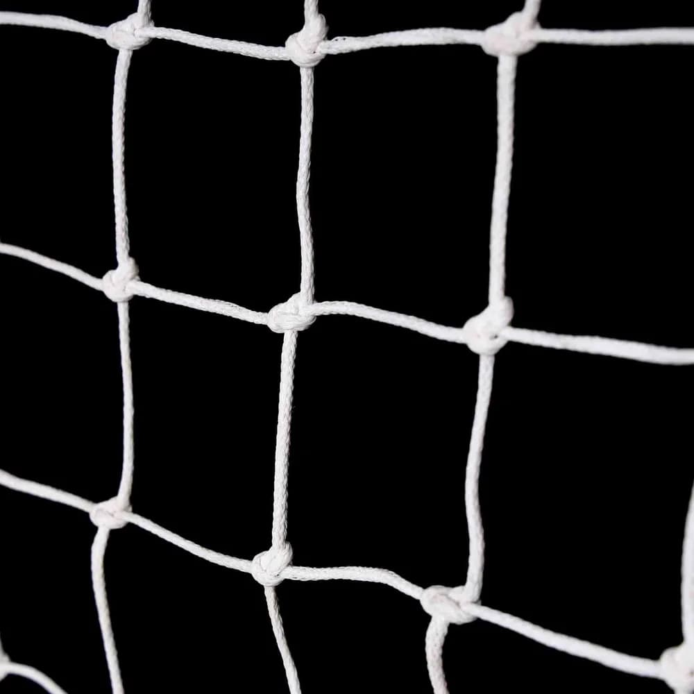 Close-up of Garware Monkey Net 50 MM mesh with white HDPE knots and border support for balcony protection