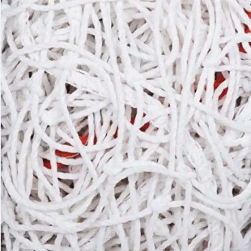 Close-up of Garware Sportiva Soccer Net white mesh showing durable football goal net material