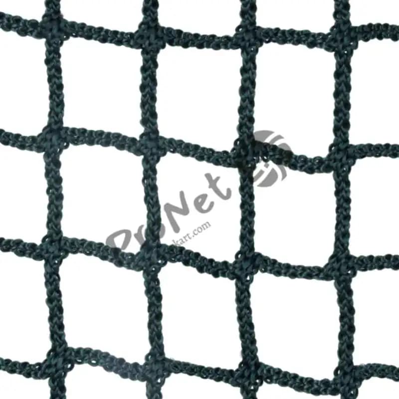 Close-up view of knotless 30 MM safety net mesh for construction sites, renovation work and industrial protection