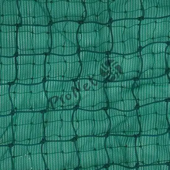 Close-up view of ProNet green safety net mesh for construction debris control and site protection