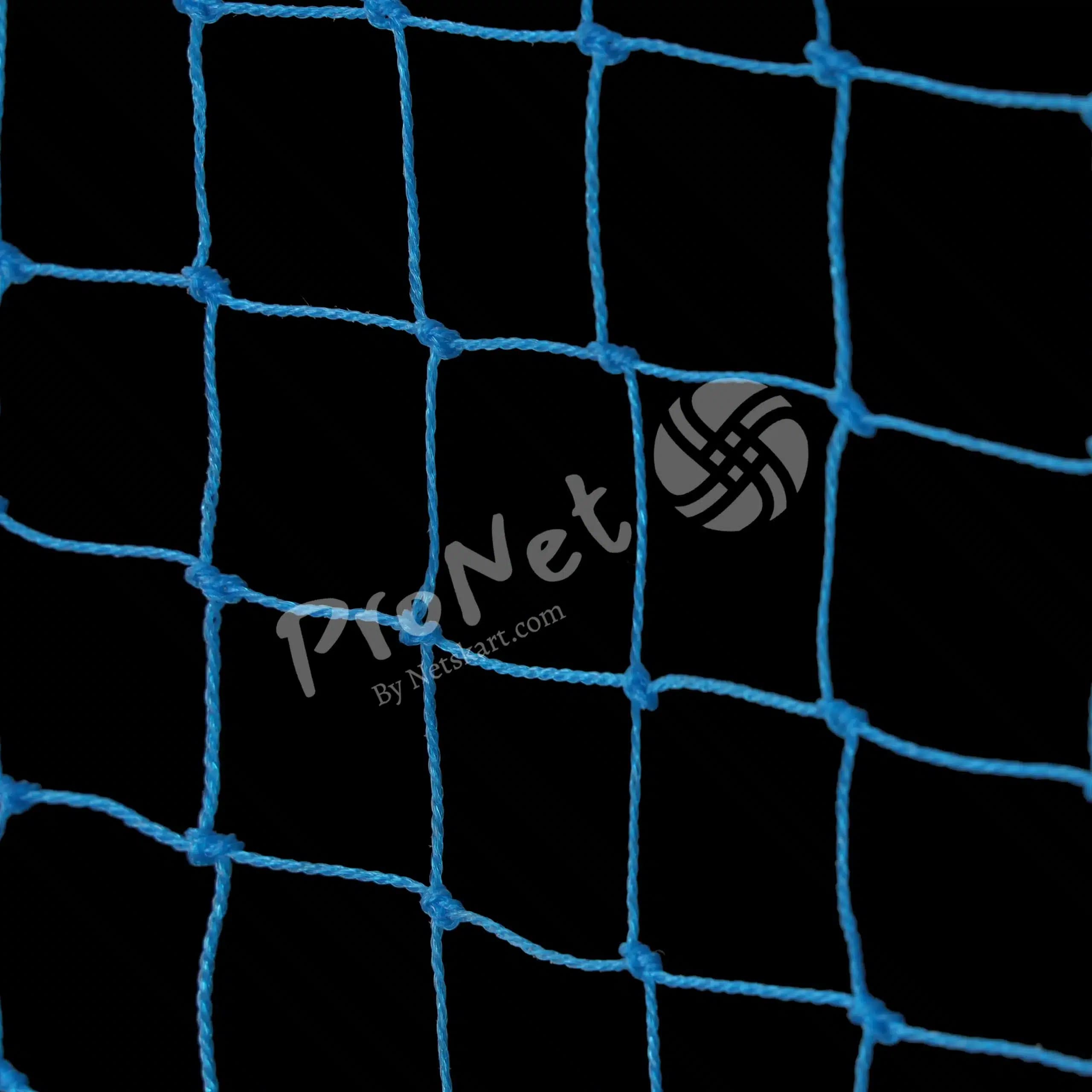 Close-up view of blue ProNet nylon pigeon net showing 25 MM mesh pattern for bird protection
