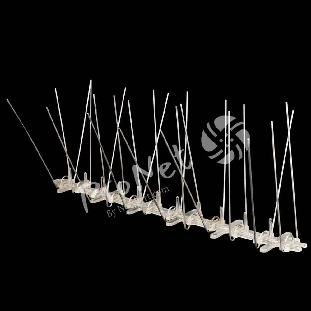 ProNet® Stainless Steel Bird Spikes Pigeon Control Spikes, Polycarbonate Base