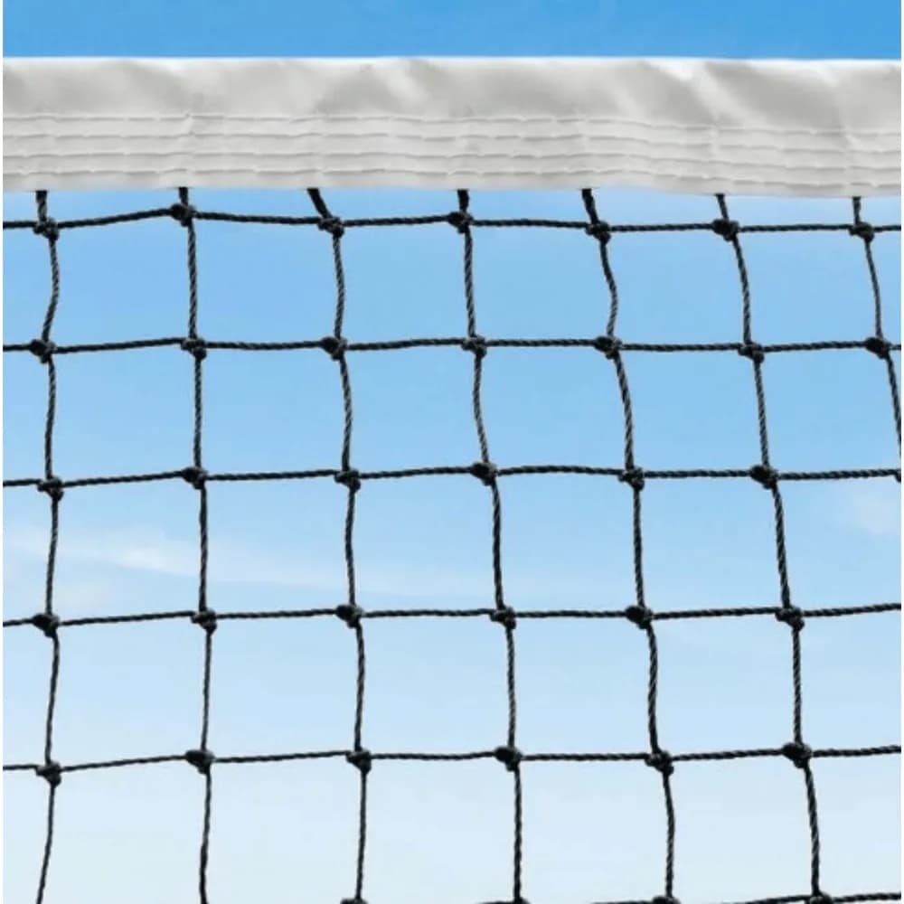 Close-up of Garware Sportiva Pickleball Net showing black mesh and blue background for court use