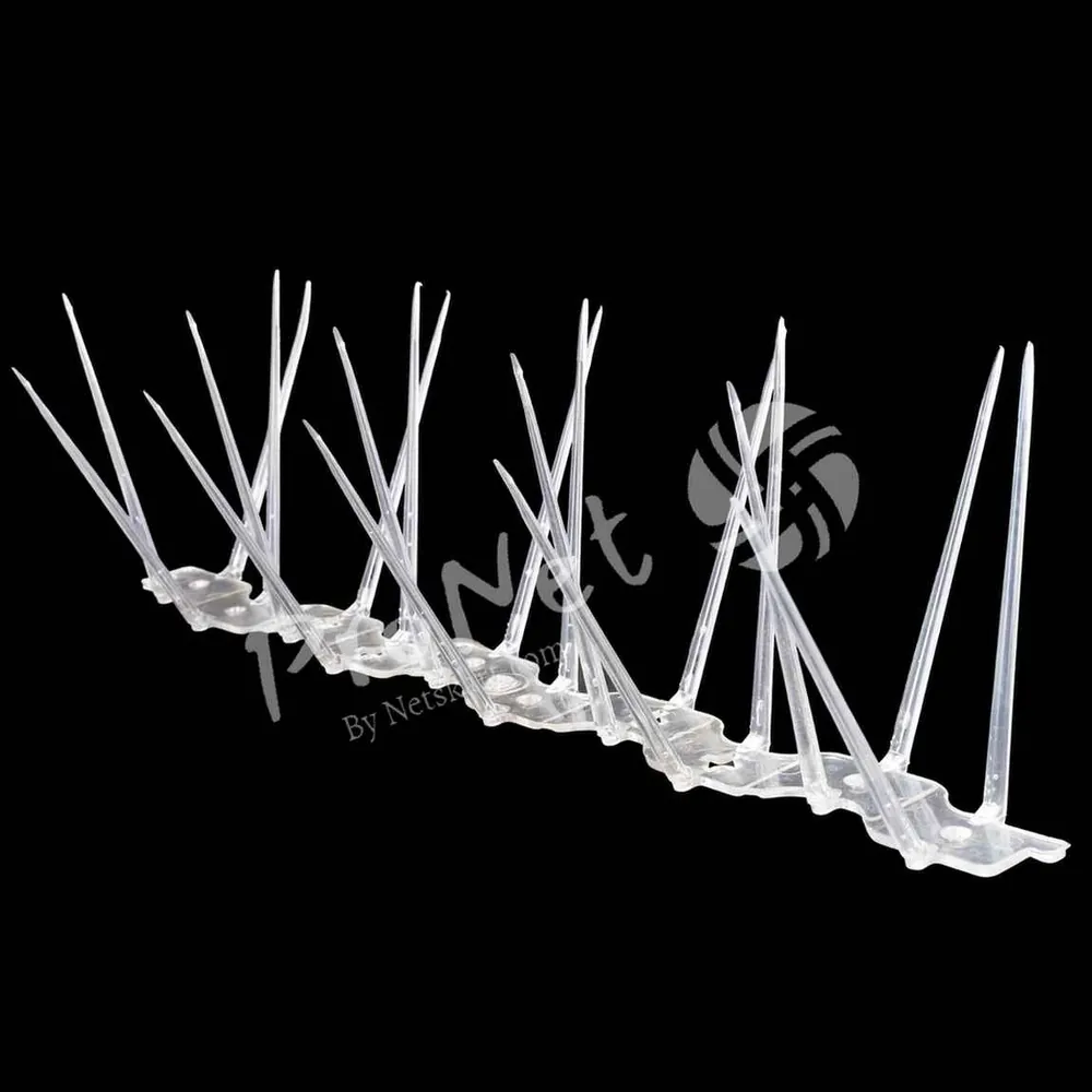ProNet Bird Spikes Pigeon Control Spikes, Polycarbonate Transparent 2 Row
